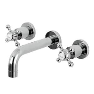 Metropolitan 2-Handle Wall-Mount Bathroom Faucets in Polished Chrome