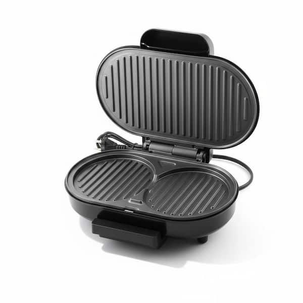 Omelette Pans Mini Electric Grill Red – Nonstick Sandwich, Burger & Panini Maker with Press, Oil Tray