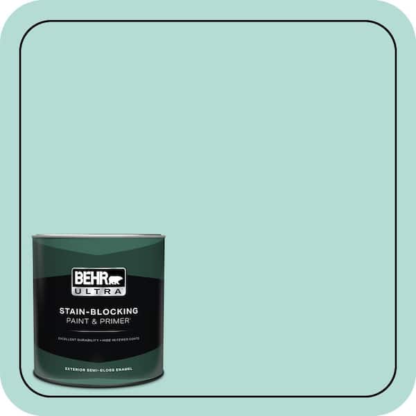 BEHR ULTRA 1 qt. #490C-3 Balmy Seas Semi-Gloss Enamel Exterior Paint & Primer