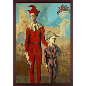 Acrobat and young harlequin by Pablo Picasso Open Mahogany Framed People Oil Painting Art Print 26.5 in. x 38.5 in.