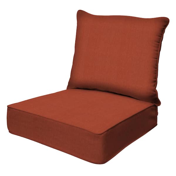 Honeycomb Outdoor Deep Seating Lounge Chair Cushion in Textured Solid Terracotta
