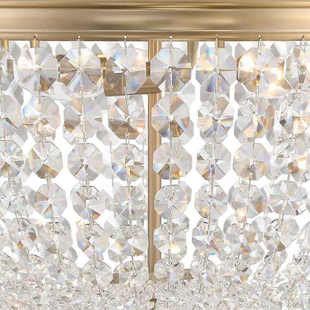 Nola Vibrant Gold 5-Light Crystal Flush Mount