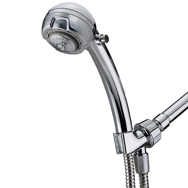Niagara Conservation Spoiler 4-Spray Patterns with 2.0 GPM 2.625 in. Wall Mount Massage Handheld Shower Head with Pause Function in Chrome