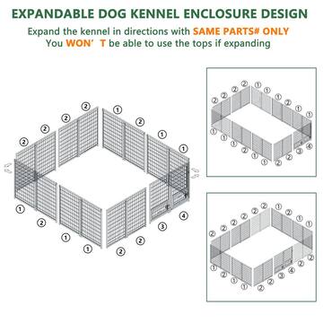 VEIKOUS 10 ft. x 10 ft. Dog Kennel Outdoor Dog Enclosure with Rotating Feeding Door and Polyester Cover PS0101-07