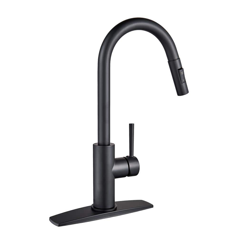 FORIOUS Kitchen Faucet Single Handle Pull Down Sprayer Sink Faucet   Black Forious Pull Down Kitchen Faucets Hh0200b 64 1000 