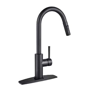 Kitchen Faucet Single Handle Pull Down Sprayer Sink Faucet Black in Kitchen