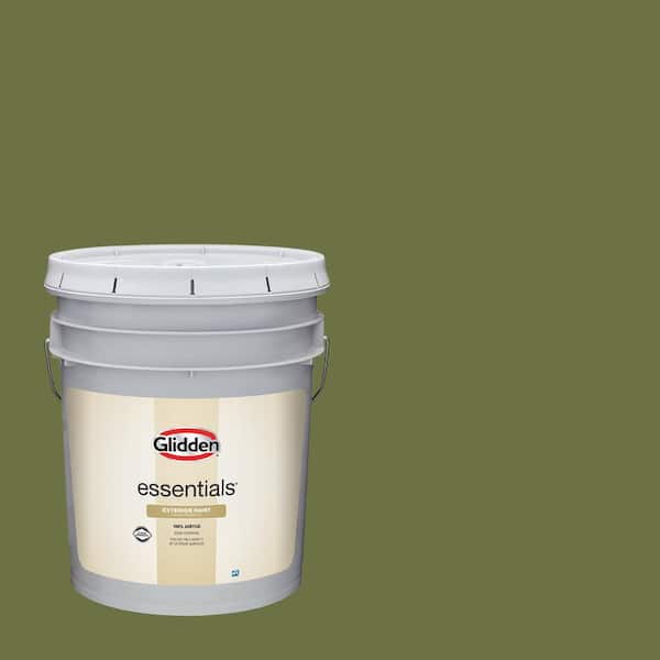 Glidden Essentials 5 gal. PPG1122-7 Oakmoss Satin Exterior Paint