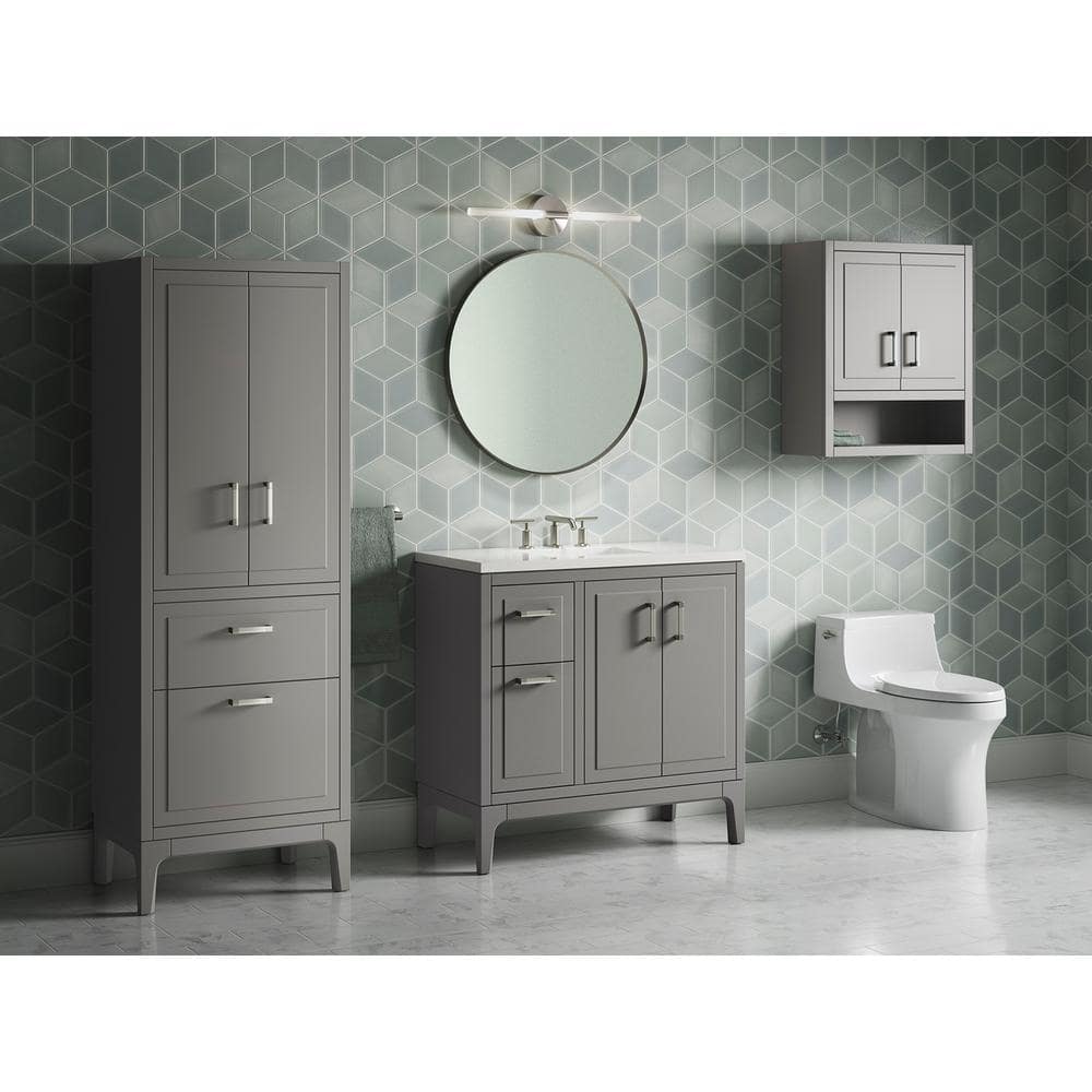 Seer 36-Inch Mohair Gray Bathroom Vanity with Quartz Top