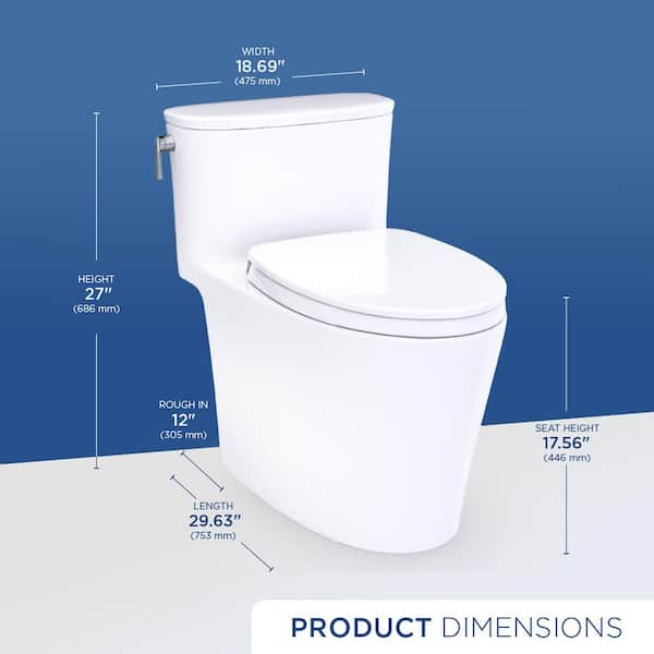 TOTO Aurora 12 in. Rough In One-Piece 1.28 GPF Single Flush