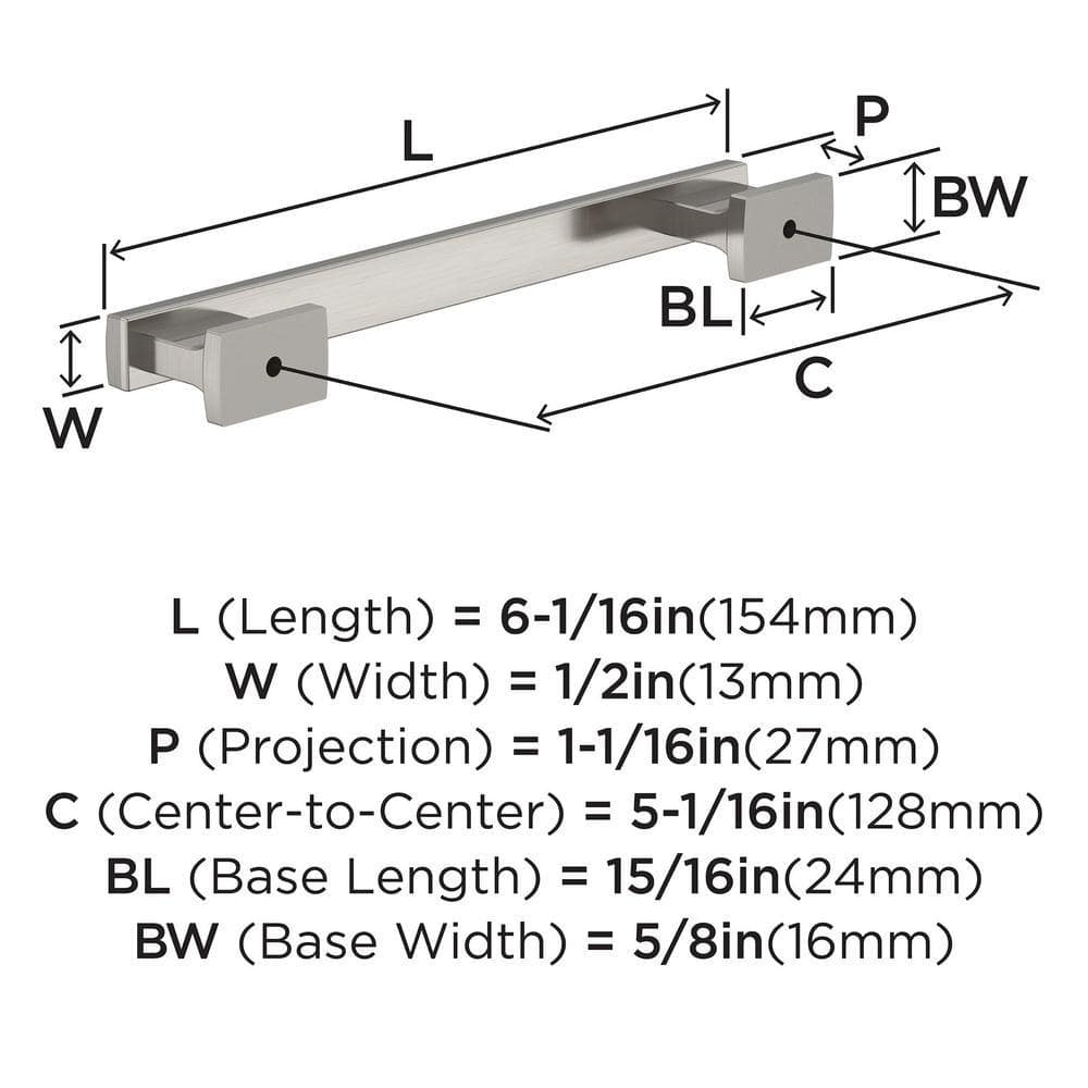 Satin Nickel Brushed Modern Cabinet Pull Bar with Mounting Hardware