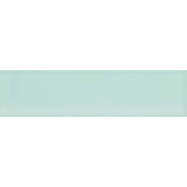 Apollo Tile Light Blue 3-in. x 12-in. Matte Finished Glass Mosaic Floor and Wall Tile (5 Sq ft/case)