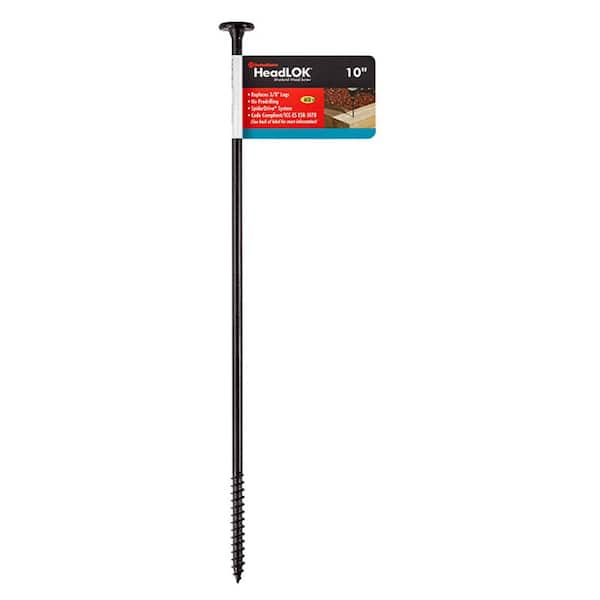 HeadLOK Structural Wood Screws 10 in. Flat Head Wood Screws, Black (Single Fastener)