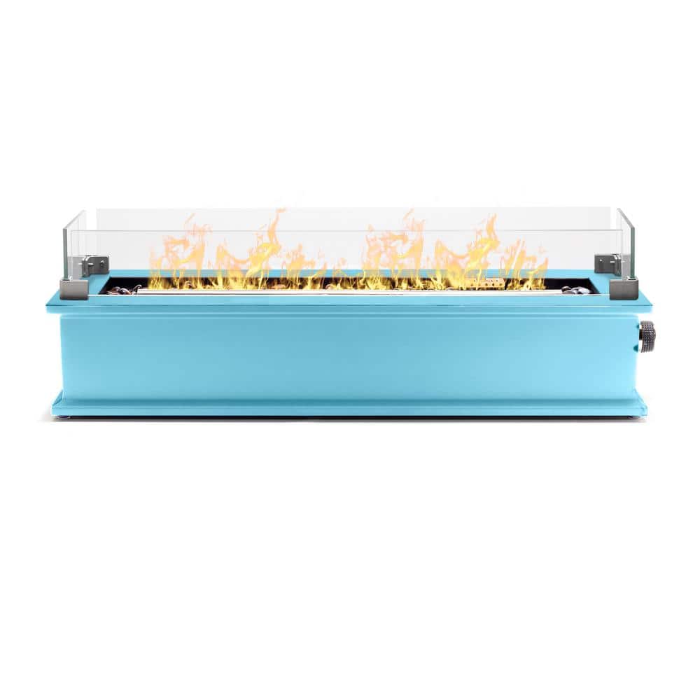 UKIAH Loom X Blossom 28.9 in. L x 9.25 in. W Outdoor Rectangular Steel Liquid Propane Tabletop