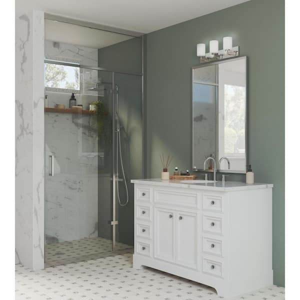 Merry Collection 24 in. 3-Light Polished Chrome and Etched Glass Transitional Style Bath Vanity Wall Light