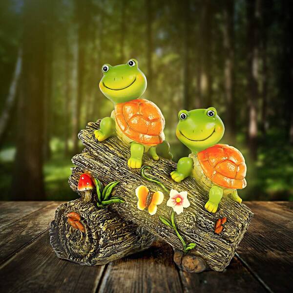 OGETFUUR Garden Turtle Figurines Outdoor Decorations, Solar