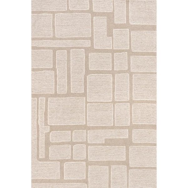 Seraphina Geometric Beige 5 ft. x 8 ft. Indoor Area Rug