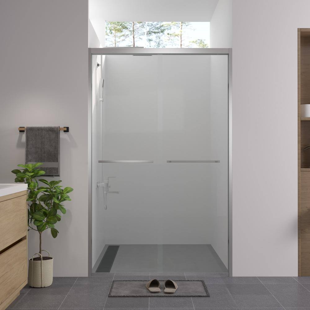 44-48 in. W x 76 in. H Aluminum Frame Double Sliding Bypass Shower Door, Chrome, 1/4 in. Thick Tempered Glass price history on PriceWatchPro