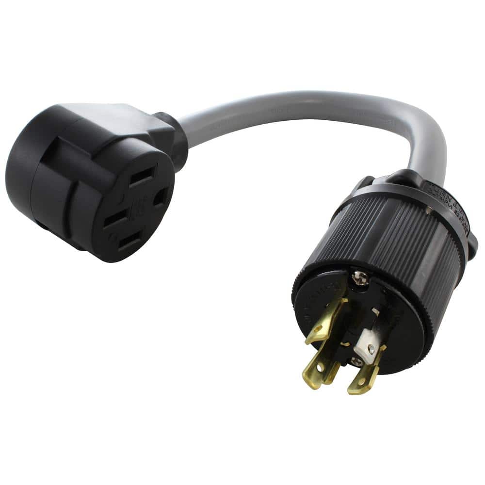 1.5 ft. 30 Amp 4-Prong L14-30P Generator Locking Plug to NEMA 14-50R RV/EV/
