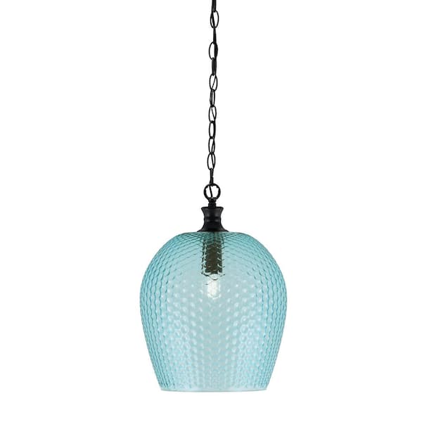 Tyler 60-Watt 1-Light Matte Black Chain Mini Pendant Light with ...