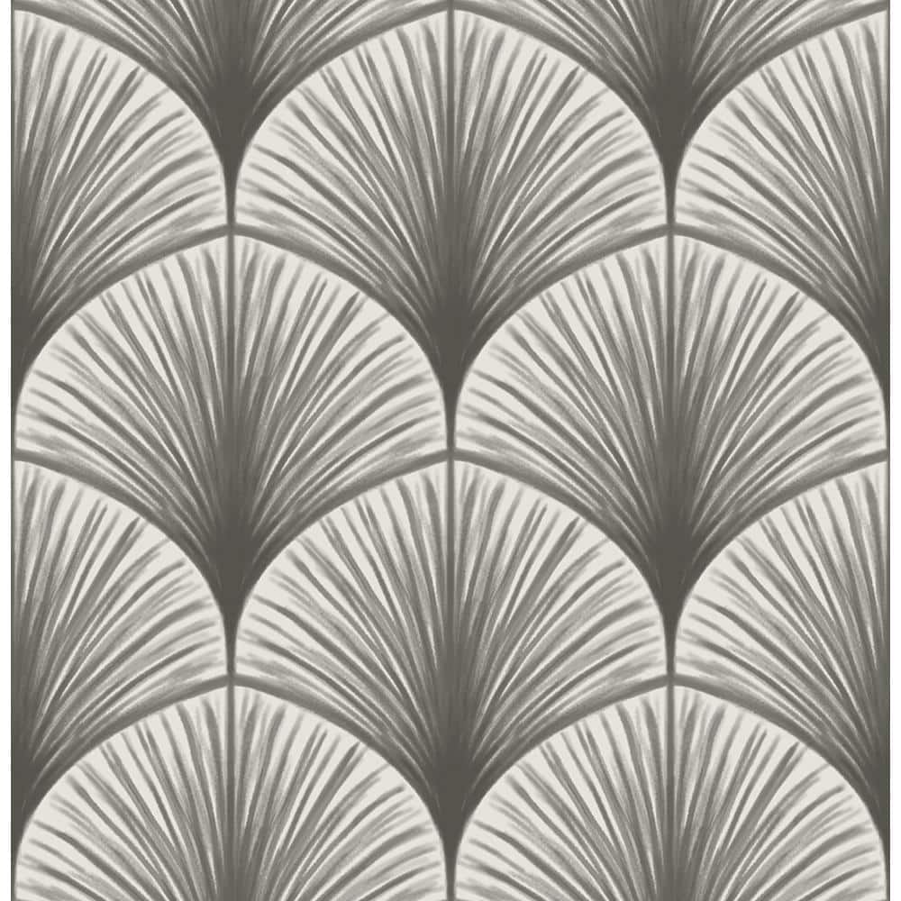 Dusk Grey Palm Frond Non-Pasted Vinyl Wallpaper Roll