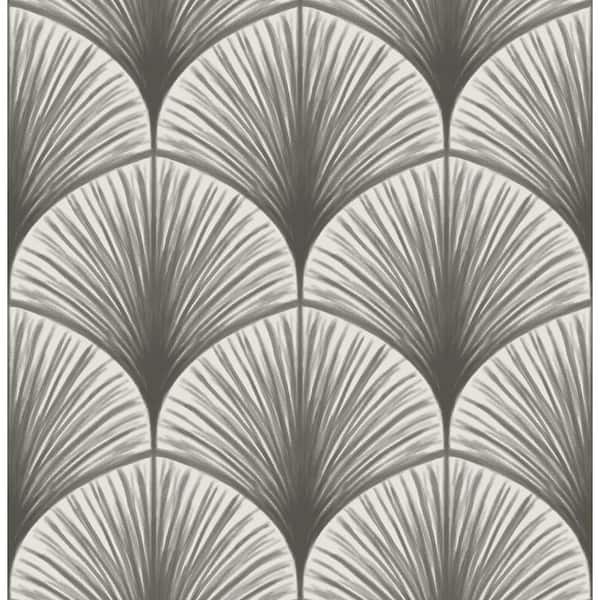 A-Street Prints Dusk Grey Frond Grey Wallpaper Sample