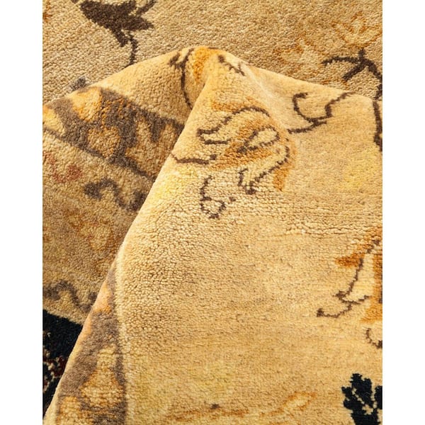 Mogul Ivory 12 ft. x 18 ft. Oriental Wool Indoor Area Rug