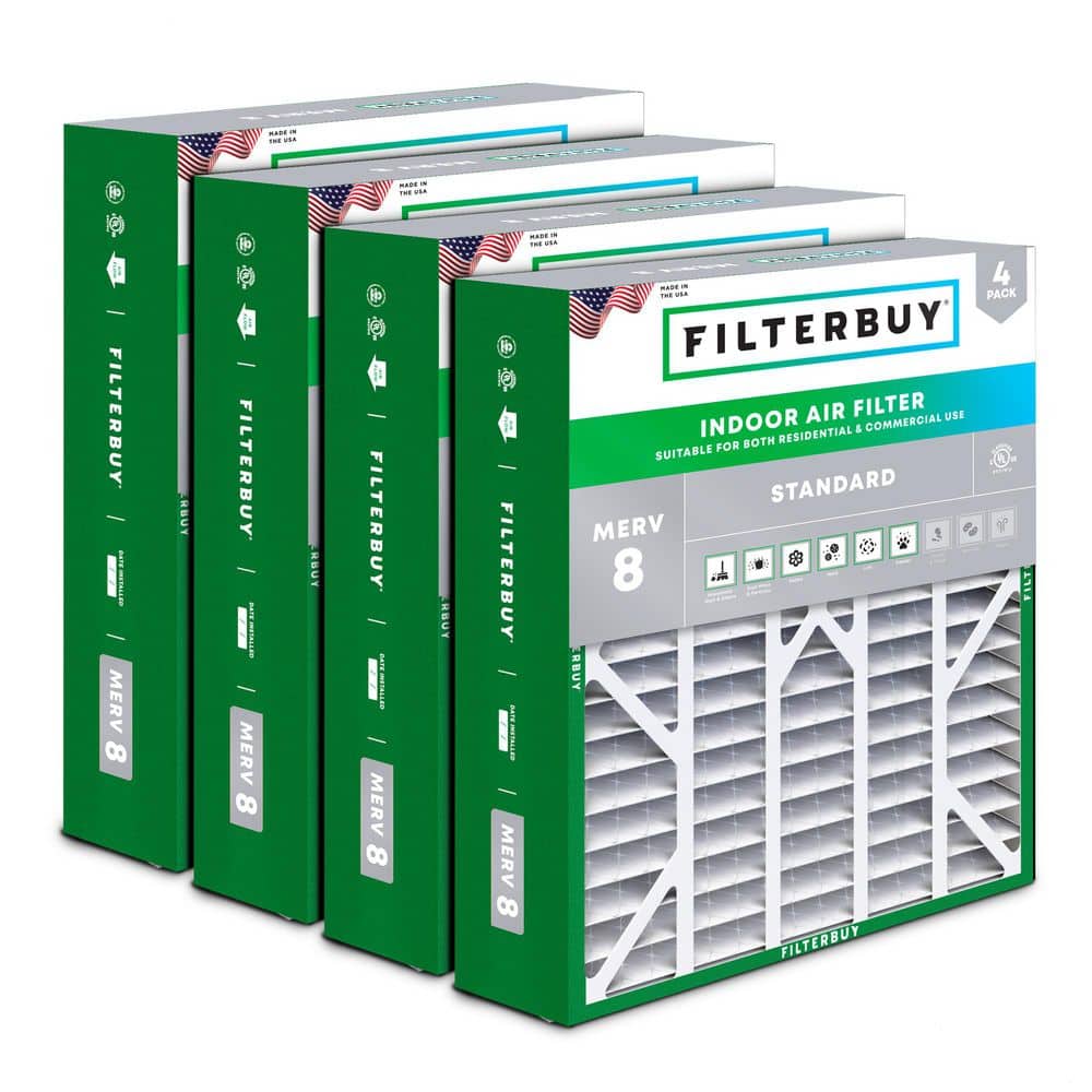 20 in. x 25 in. x 6 in. MERV 8 (FPR 5) Dust Defense Pleated HVAC AC Furnace Air Filters for Aprilaire (4-Pack) price history on PriceWatchPro