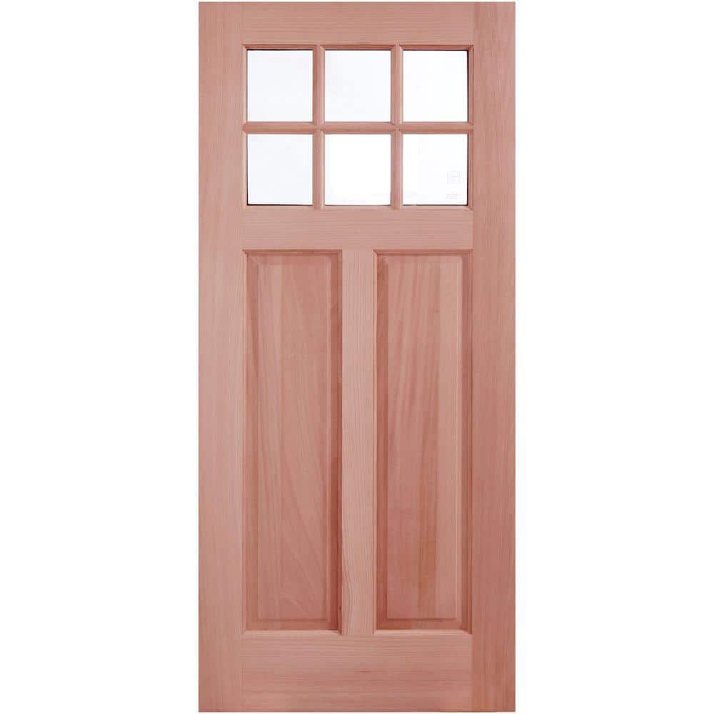 36 in. x 80 in. Deep Red-Brown Reversible Mahogany Patio Door Slab with Ins