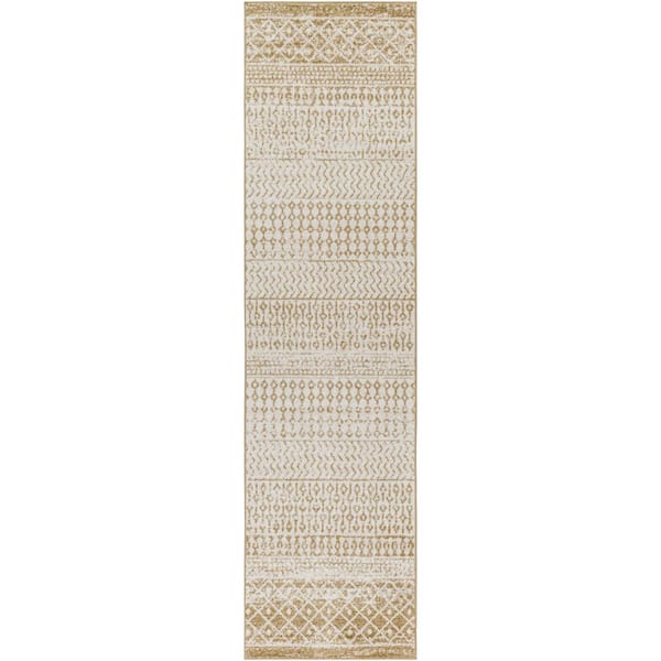 Livabliss Alois Yellow Geometric 3 ft. x 16 ft. Indoor Runner Area Rug