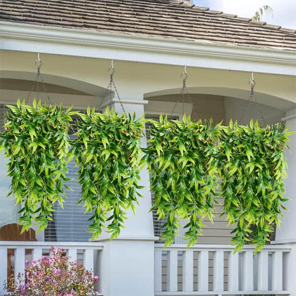 2.6 in. Green Artificial Bamboo Leaf Vine Plant Type Hanging Vine