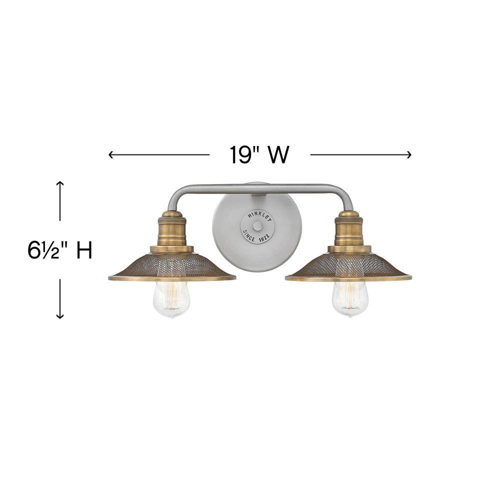 Rigby Antique Nickel 2-Light Mesh Shade Bathroom Vanity Sconce