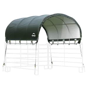 10 ft. W x 10 ft. L Green Corral Shelter for Livestock Shade with Rust-Resistant Powder Coated Green Frame