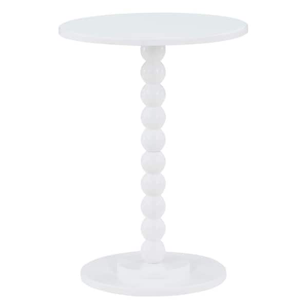 Convenience Concepts Classic Accents Venetian Islands 17.75 in. W White Round MDF Spindle Side Table