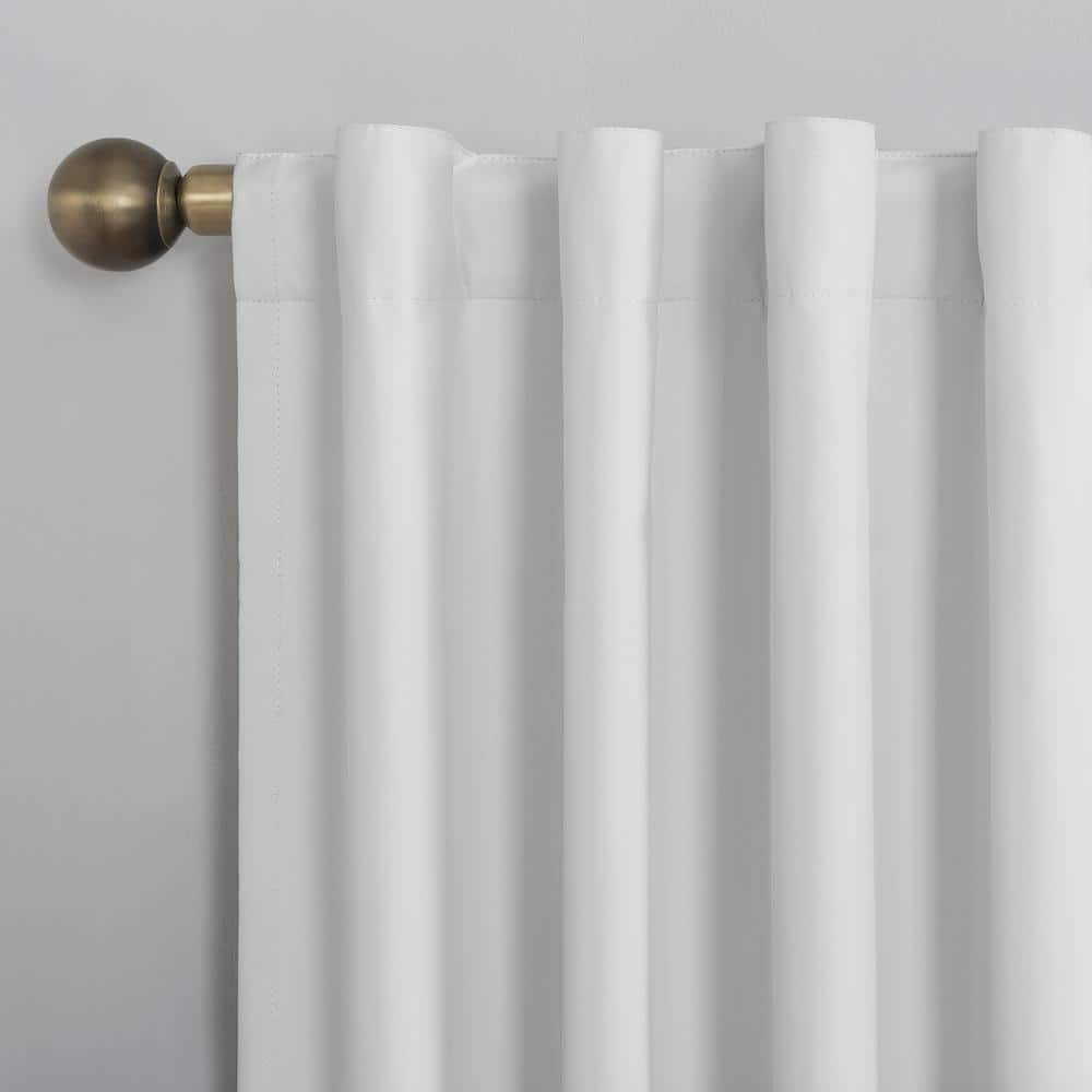 White Thermal Blackout Back Tab Curtain Panel, 40" x 84"