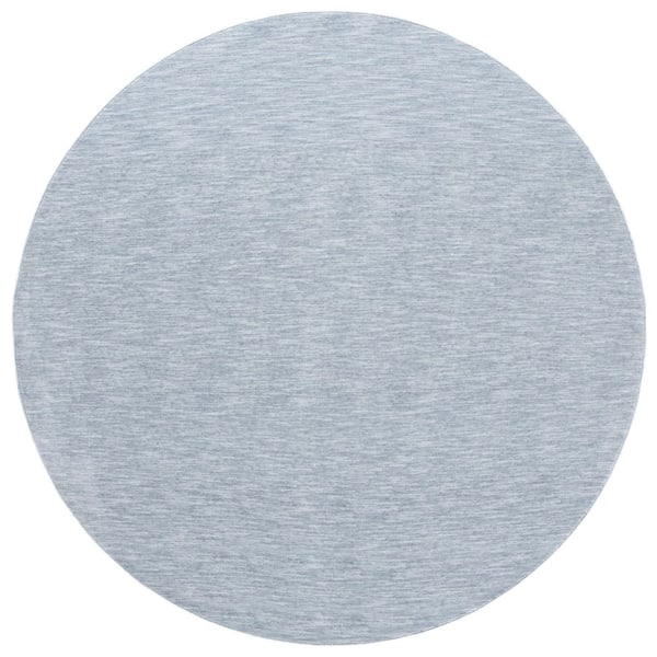 Haven 7 ft. x 7 ft. Light Blue Abstract Modern Round Area Rug