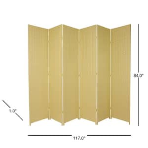 7 ft. Dark Beige 6-Panel Room Divider