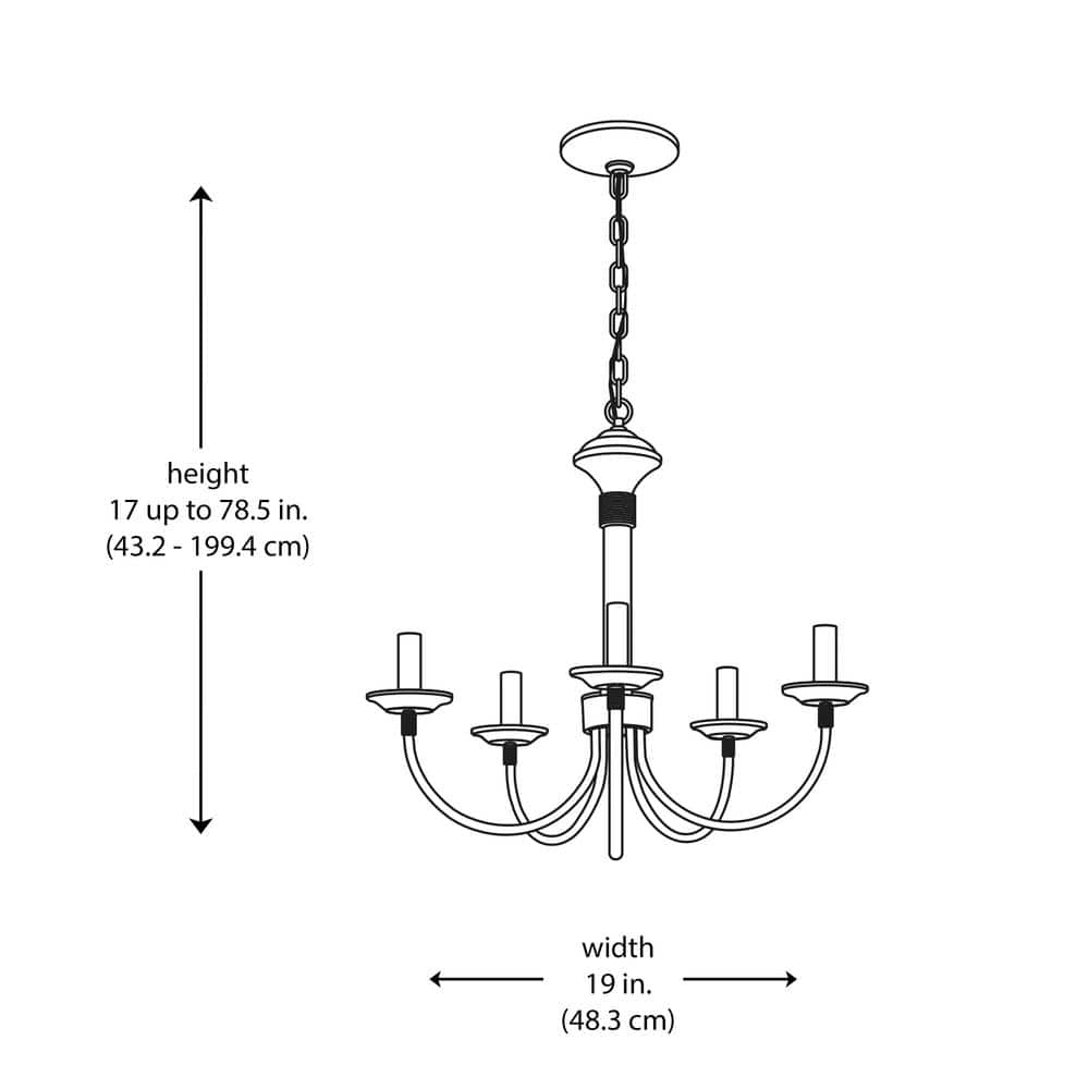 Oil Rubbed Bronze 5-Light Candle Chandelier