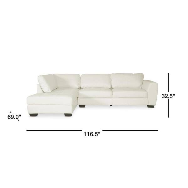 Baxton Studio Orland 2 Piece White Faux, How To Clean White Faux Leather Sofa