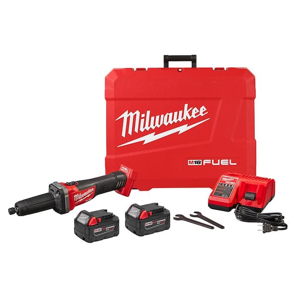 Milwaukee M18 FUEL 18V Lithium-Ion Brushless Cordless 1/4 in. Die Grinder Kit with Two 5.0Ah Batteries, Charger and Hard Case