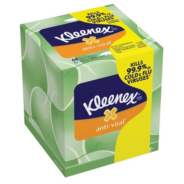 Kleenex Anti-Viral Facial Tissue 3-Ply (68 Sheets per Box)
