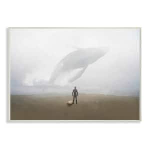 13 in. x 19 in. "Whale Surf Beach Painting" by Joshua Chace Wood Wall Art