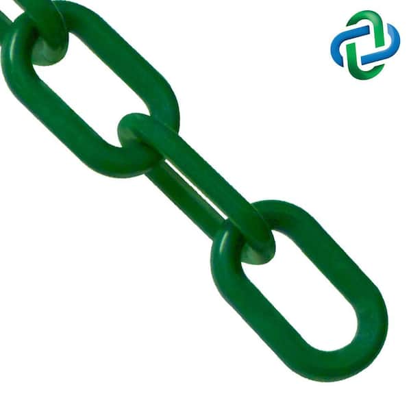 2 in. (54 mm) x 25 ft. Evergreen Heavy-Duty Plastic Barrier Chain