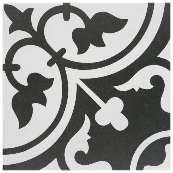 Merola Tile Arte Clover White 9-3/4 in. x 9-3/4 in. Porcelain Floor and Wall Tile (10.88 sq. ft./Case)