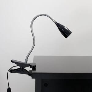 17.70 in. Black Flexible Gooseneck LED Clip Light Desk Lamp