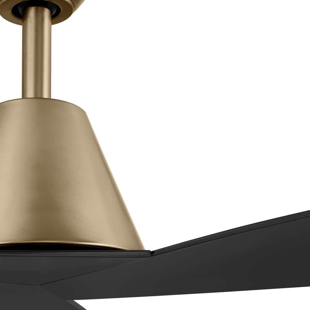 Easton 52" Gold and Matte Black Steel Ceiling Fan with Remote Control