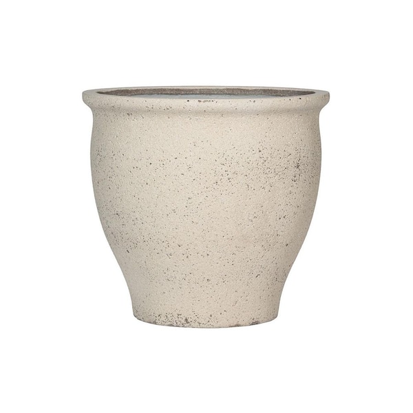 25 in W Poseidon L Fiberstone Mediterranean Planter Indoor/Outdoor, Chalk White