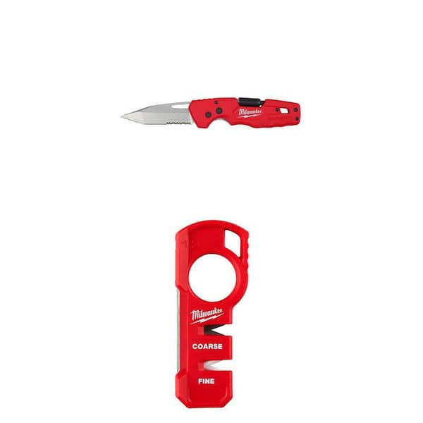 FASTBACK 5-in-1 Folding Knife with 3 in. Blade and Compact Jobsite Handheld Knife Sharpener