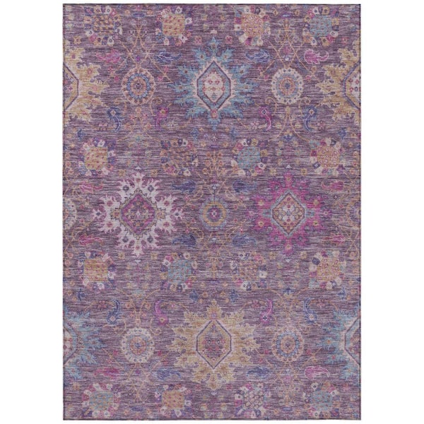 Chantille Machine Washable Indoor/Outdoor Abstract ACN2151 Eggplant 2 ft. 6 in. x 3 ft. 10 in. Area Rug