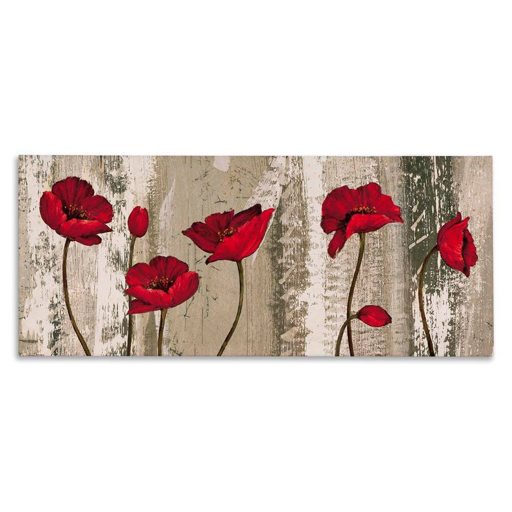 Red Anemones on Tan by Brian Foster Unframed Nature Graphic Art Print 13 in. x 30 in. price history on PriceWatchPro