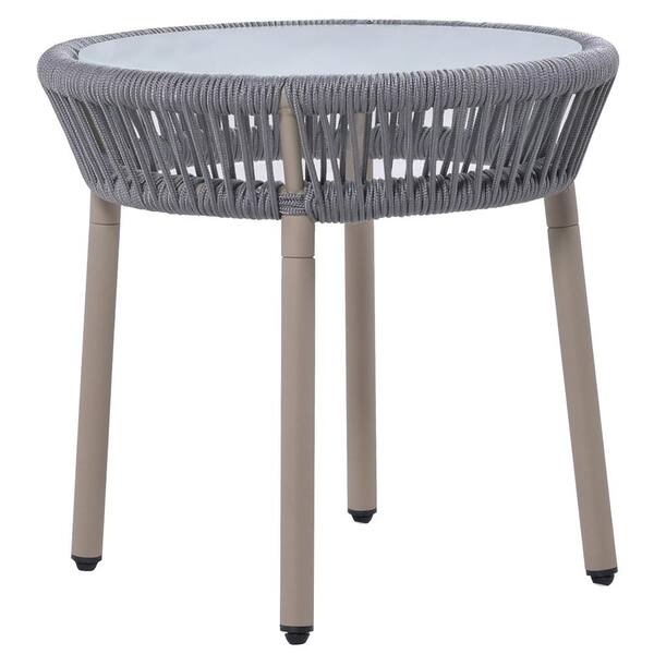 Afoxsos 3-Piece Gray Woven Rope Outdoor Conversation set